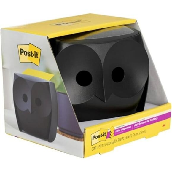 Post-it Owl Note Dispenser, includes 1 Pad of Post-it in Super Sticky Dispenser - Picture 7 of 7